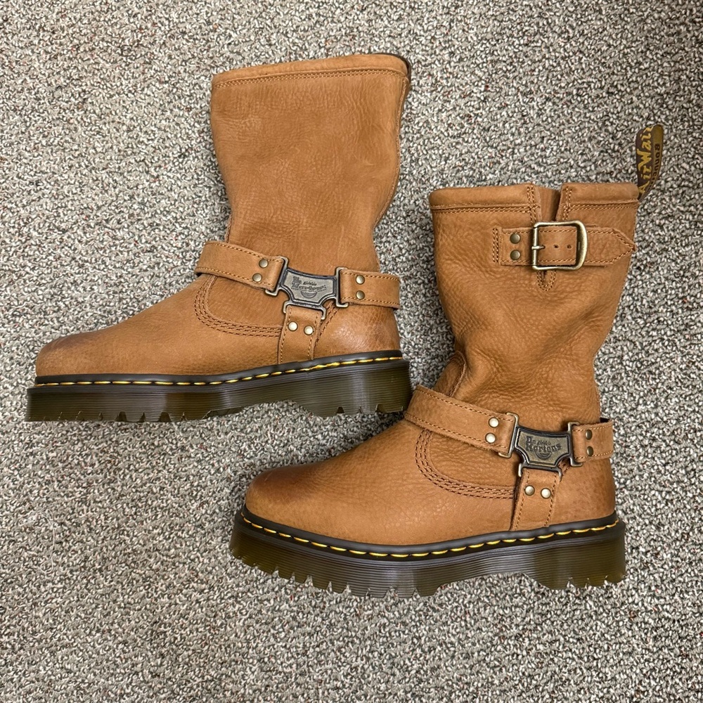 Dr. Martens Tumbled Nubuck Biker Boots